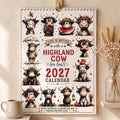 2027 Cute Highland Cow Wall Calendar 🐮 | Life Is Better With A Highland Cow ✨