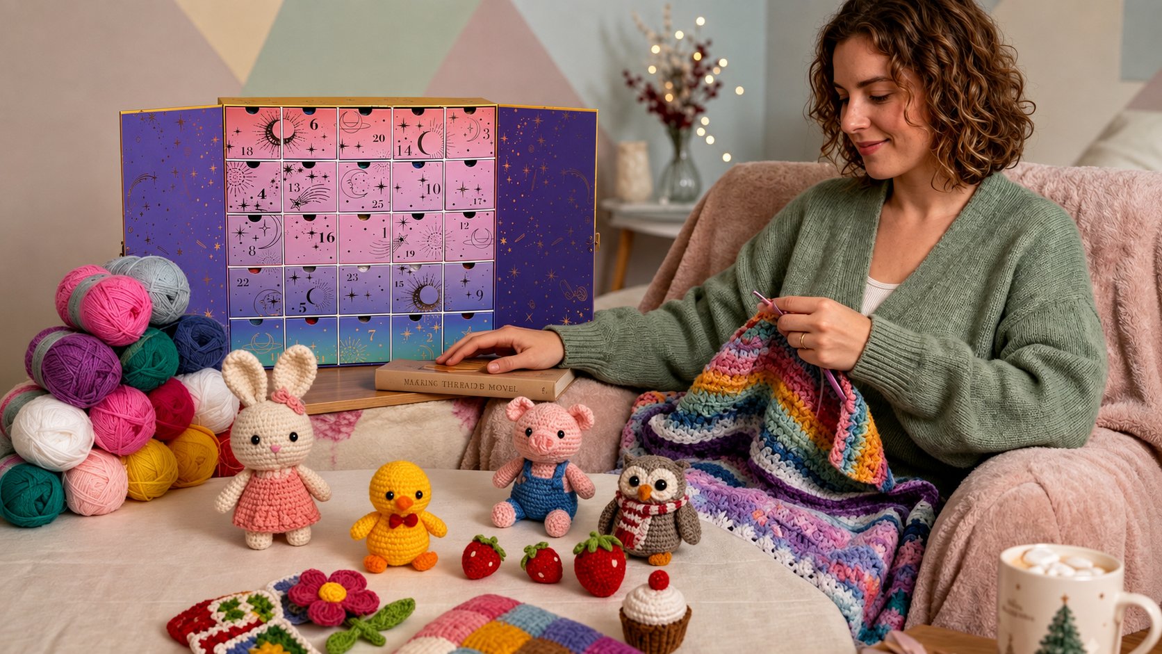 🎁🧵 2026 Crochet Countdown Calendar – 25‑day set of yarn, crochet tools, patterns and creative surprises (🔥 Exactly as featured in the video)