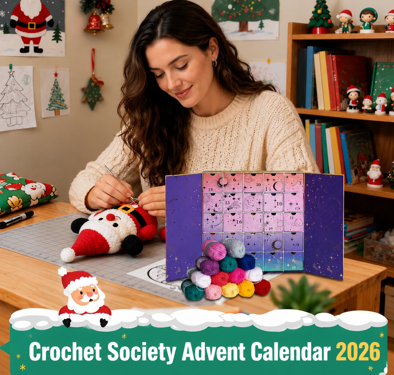 🎁🧵 2026 Crochet Countdown Calendar – 25‑day set of yarn, crochet tools, patterns and creative surprises (🔥 Exactly as featured in the video)