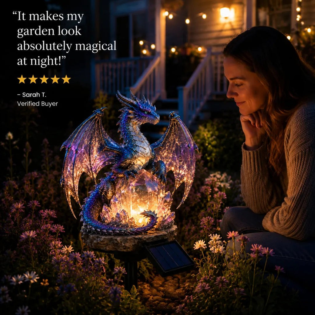 Solar Dragon Crystal Garden Light – Glowing Outdoor Fantasy Decoration with Solar Panel