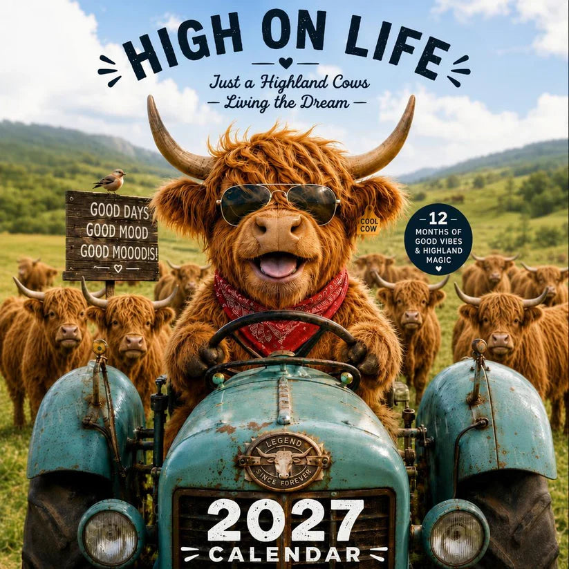 ✨️Surprise 60% Off！🐮2027 Funny Highland Cow Wall Calendar | A4 Hanging Calendar 🔥May 2027 bring you booming luck！