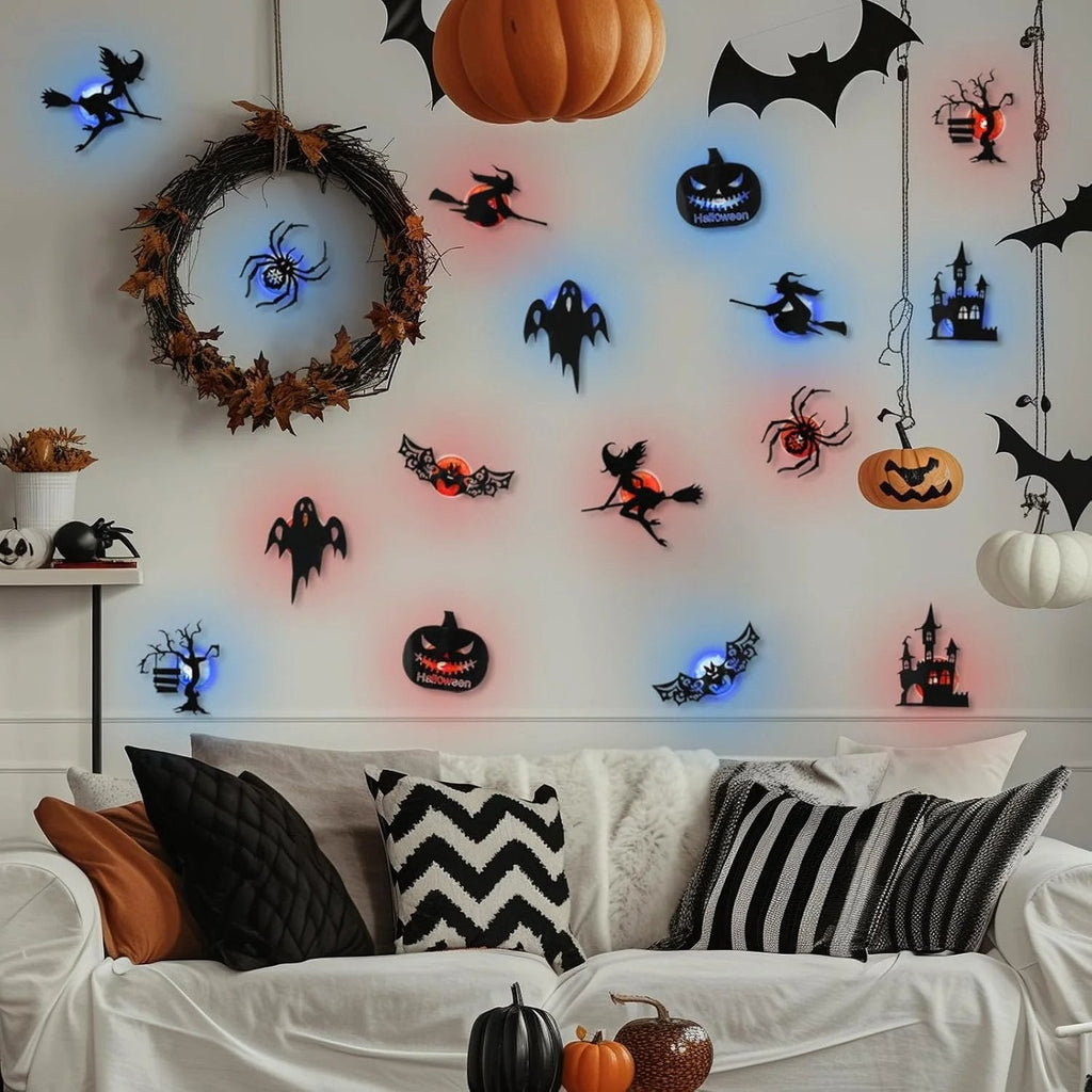 🥳 2026 SPECIAL 🥳💞 Over 50,000 sold! LED Halloween wall stickers—battery-operated, self-adhesive light-up decorations.