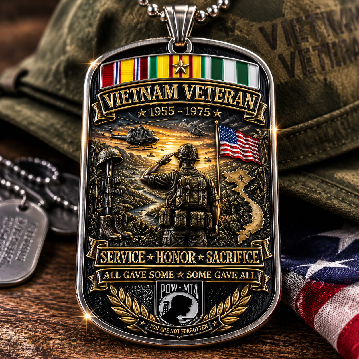 🇺🇸 Last Day Promo: 49% OFF 🎖️Vietnam Veteran All Gave Some Some Gave All Tribute Dog Tag Necklace