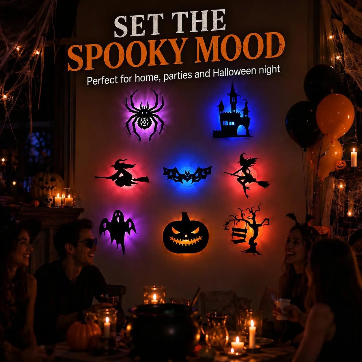 🥳 2026 SPECIAL 🥳💞 Over 50,000 sold! LED Halloween wall stickers—battery-operated, self-adhesive light-up decorations.