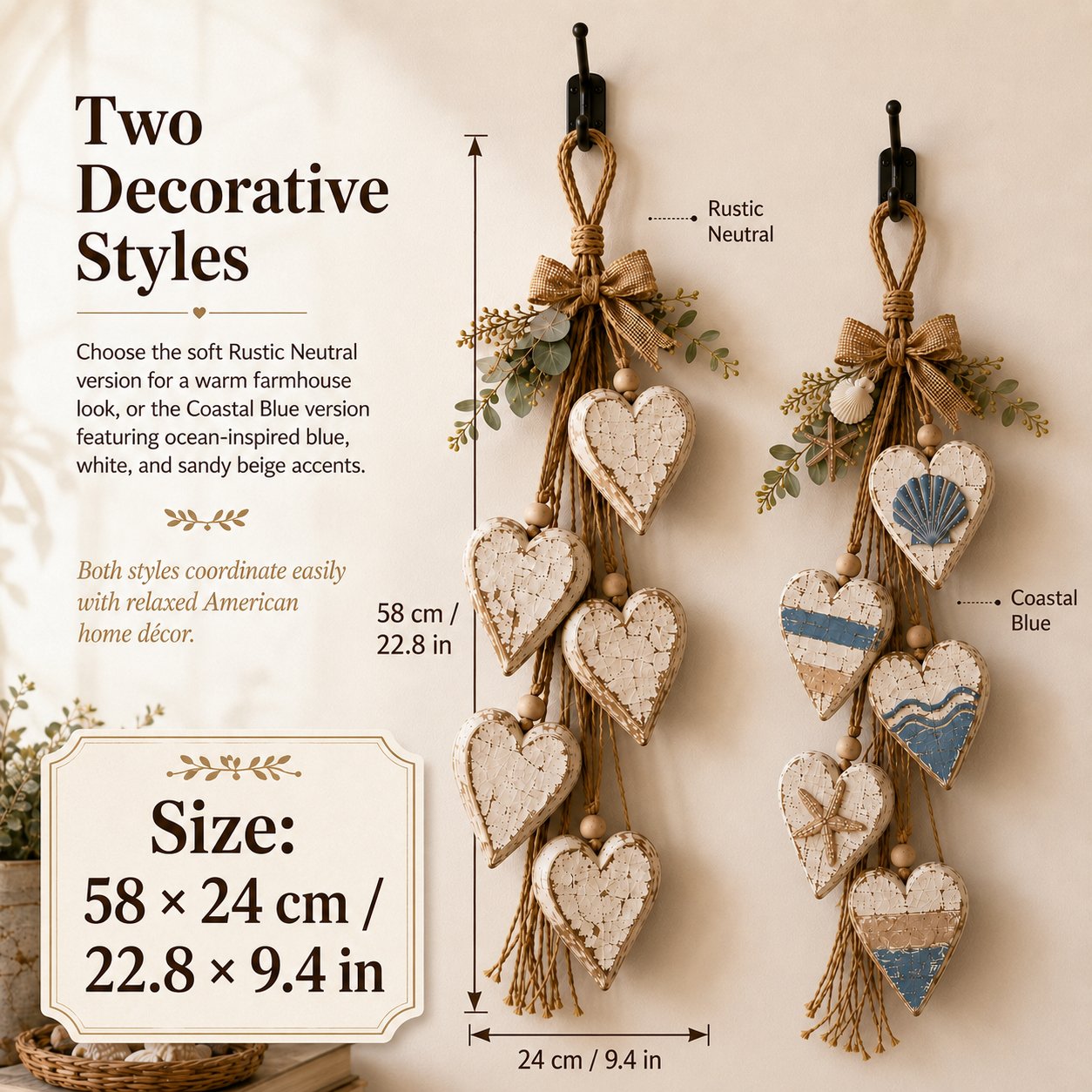 🤎 "Hanging Heart" Wall Decoration