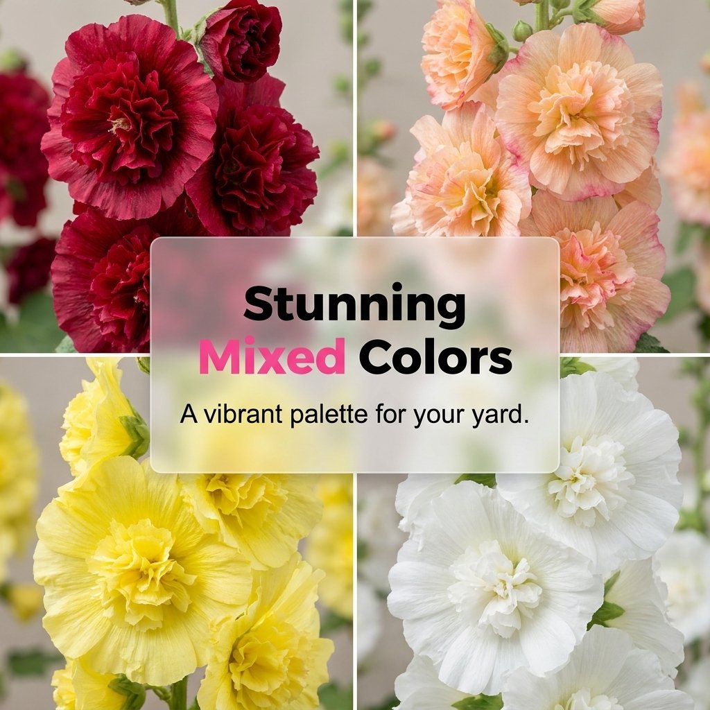 🌺Mixed Double-Flowered Hollyhock Seeds (Perennial)✨🌱Perennial Garden Flower
