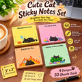 🐾 Sassy Black Cat Sticky Notes (4-Pack) | Funny Sarcastic Memo Pads for Office, School & WFH | 3"x3"