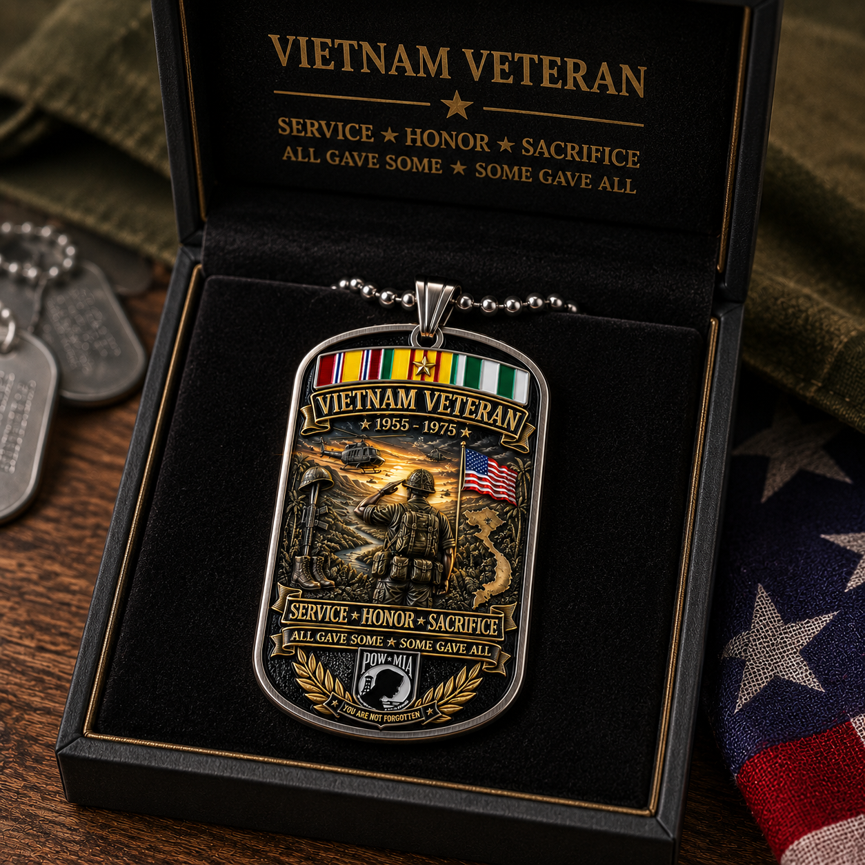 🇺🇸 Last Day Promo: 49% OFF 🎖️Vietnam Veteran All Gave Some Some Gave All Tribute Dog Tag Necklace