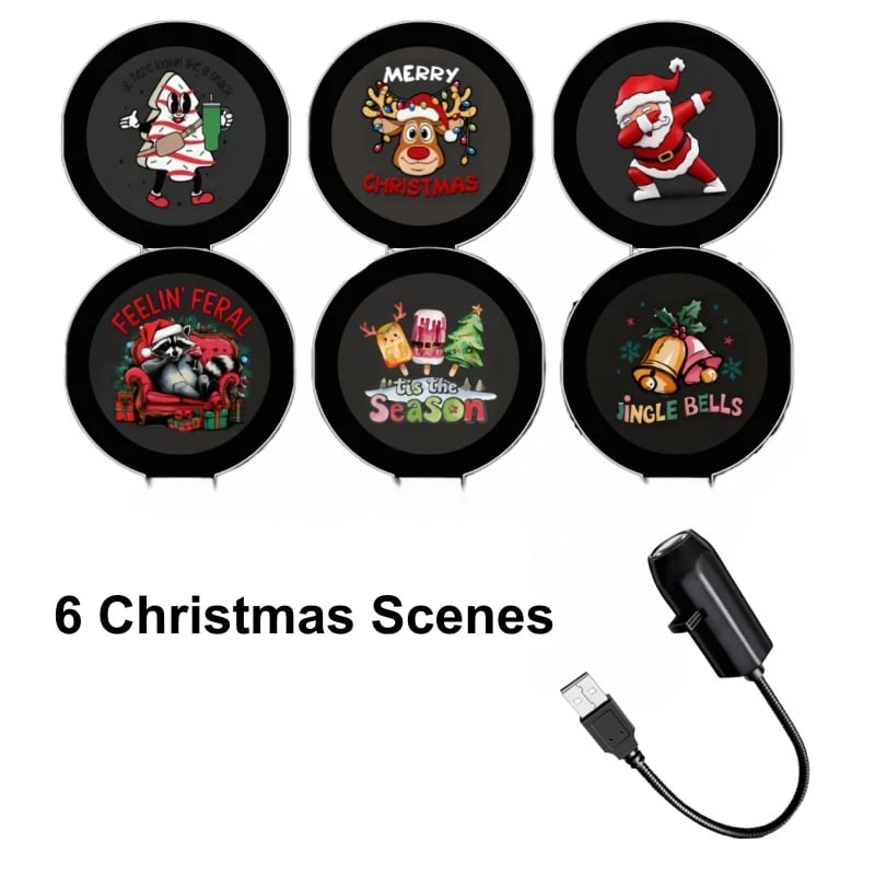 🎅🌌 Plug-and-Play HD Christmas Projector – 6 or 10 festive scenes