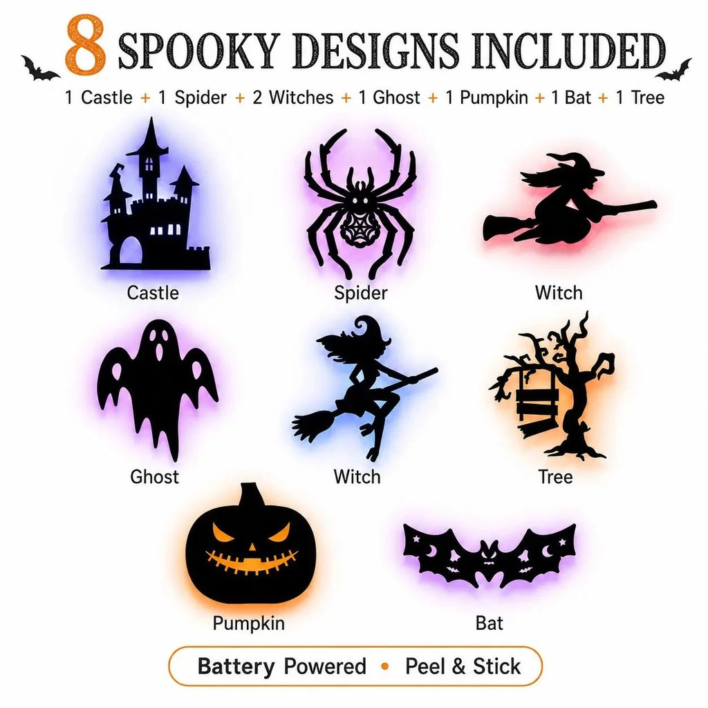 🥳 2026 SPECIAL 🥳💞 Over 50,000 sold! LED Halloween wall stickers—battery-operated, self-adhesive light-up decorations.